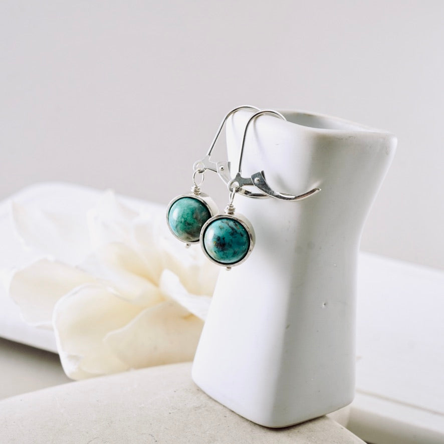 Chrysocolla Orbit Drop Earrings