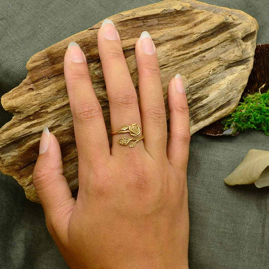 Rose Adjustable Ring: Bronze
