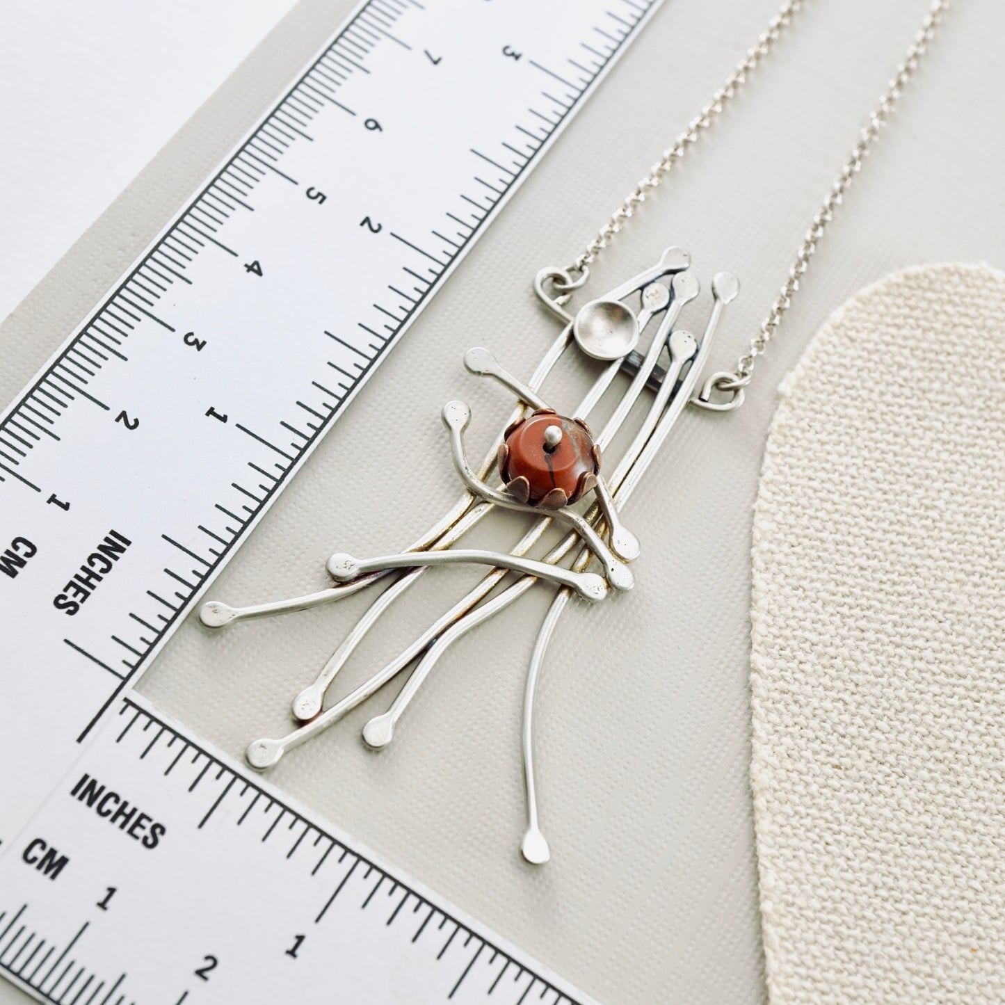 Whimsical Trellis Red Jasper Necklace (SS)