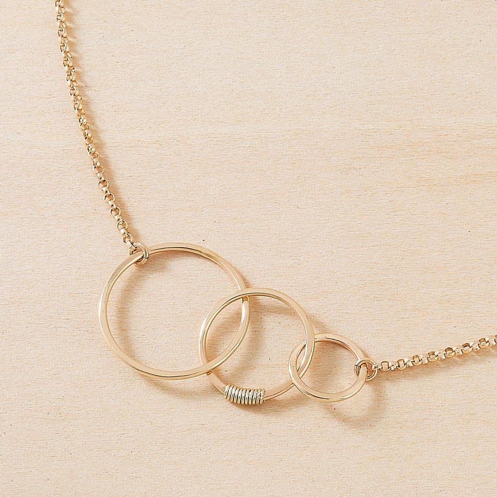 Many Moons Three Linked Circles Sterling Silver