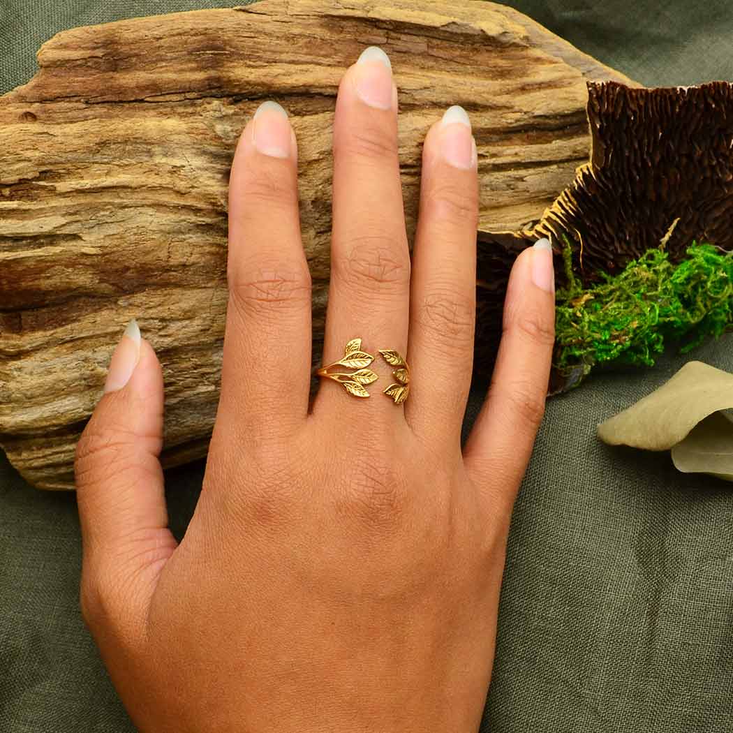 Leaf Cluster Adjustable Ring: Bronze