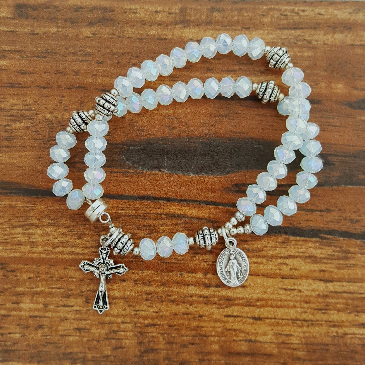 White Opal Wrist Rosary