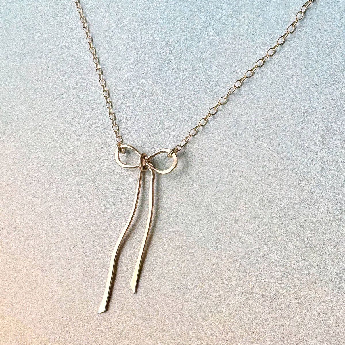 Wire Coquette Bow Dainty Necklace