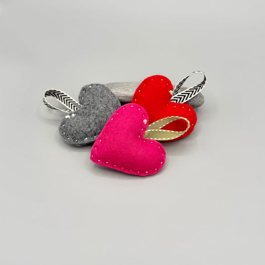 Felted Heart Ornament