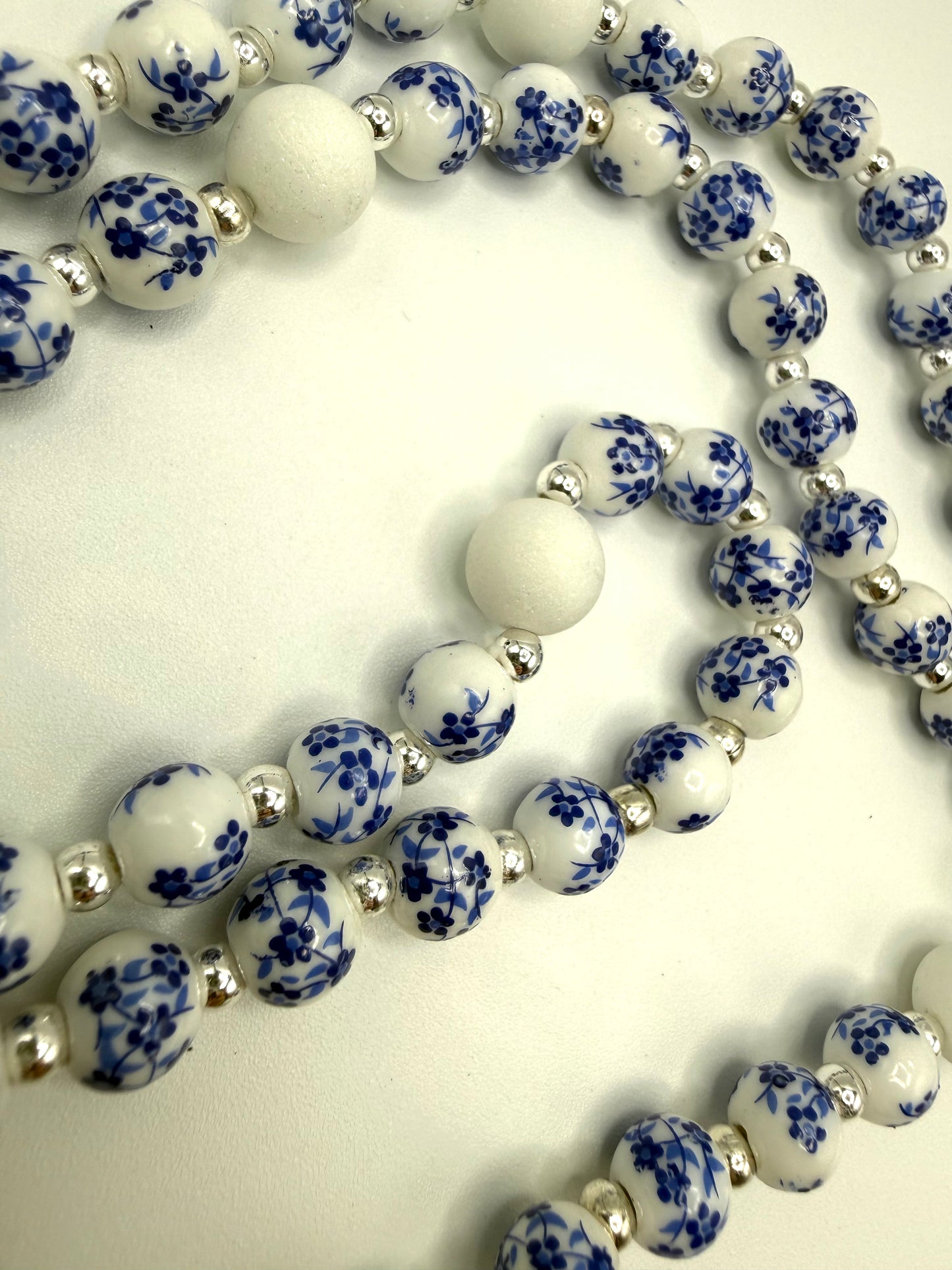 Ceramic Rosary - Blue and White