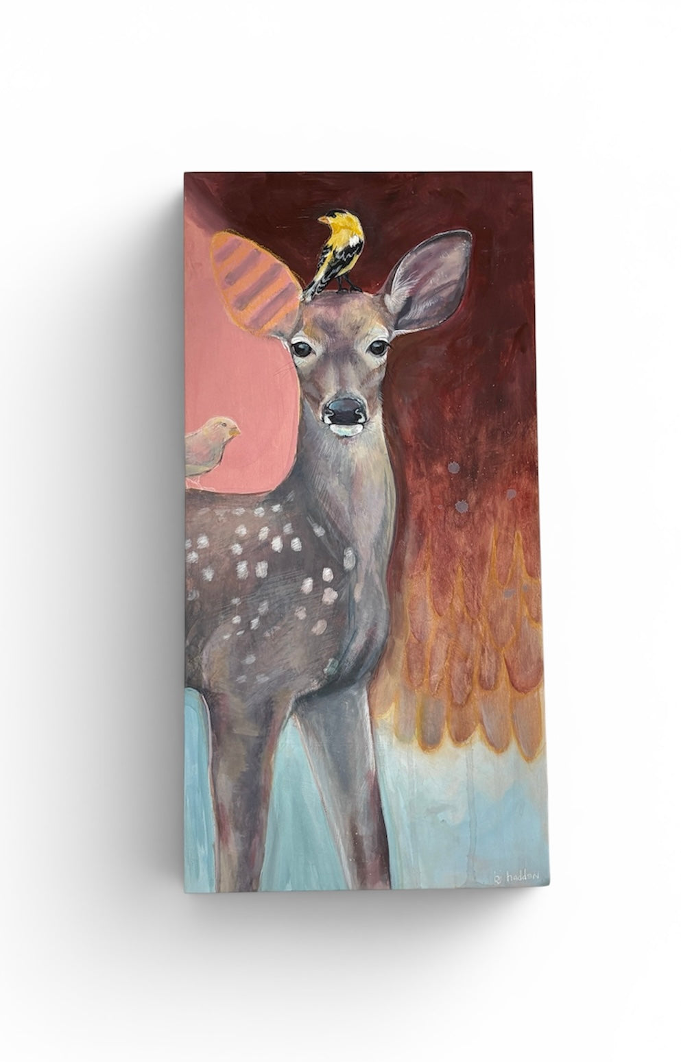 Deer Friends - 12"x24" Painting on Wood
