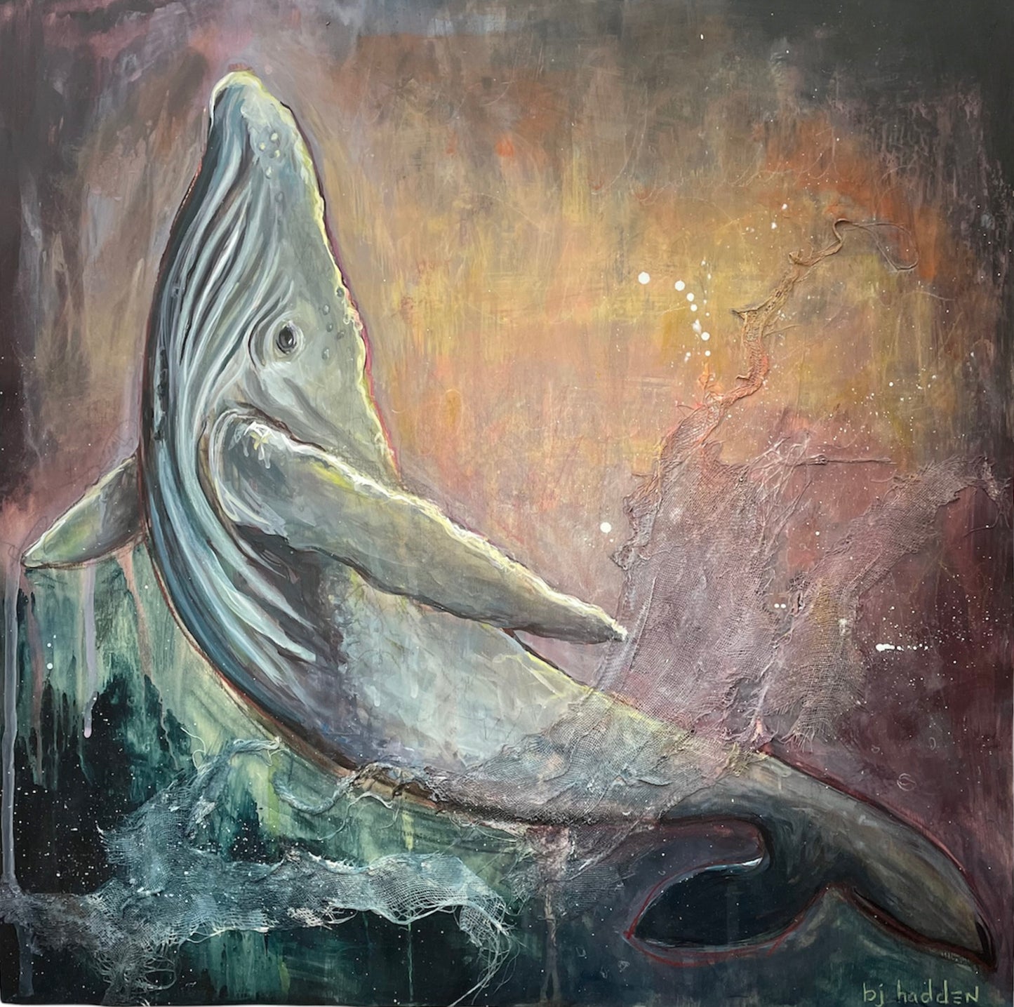 'Breach' 16"x16" Painting on Wood