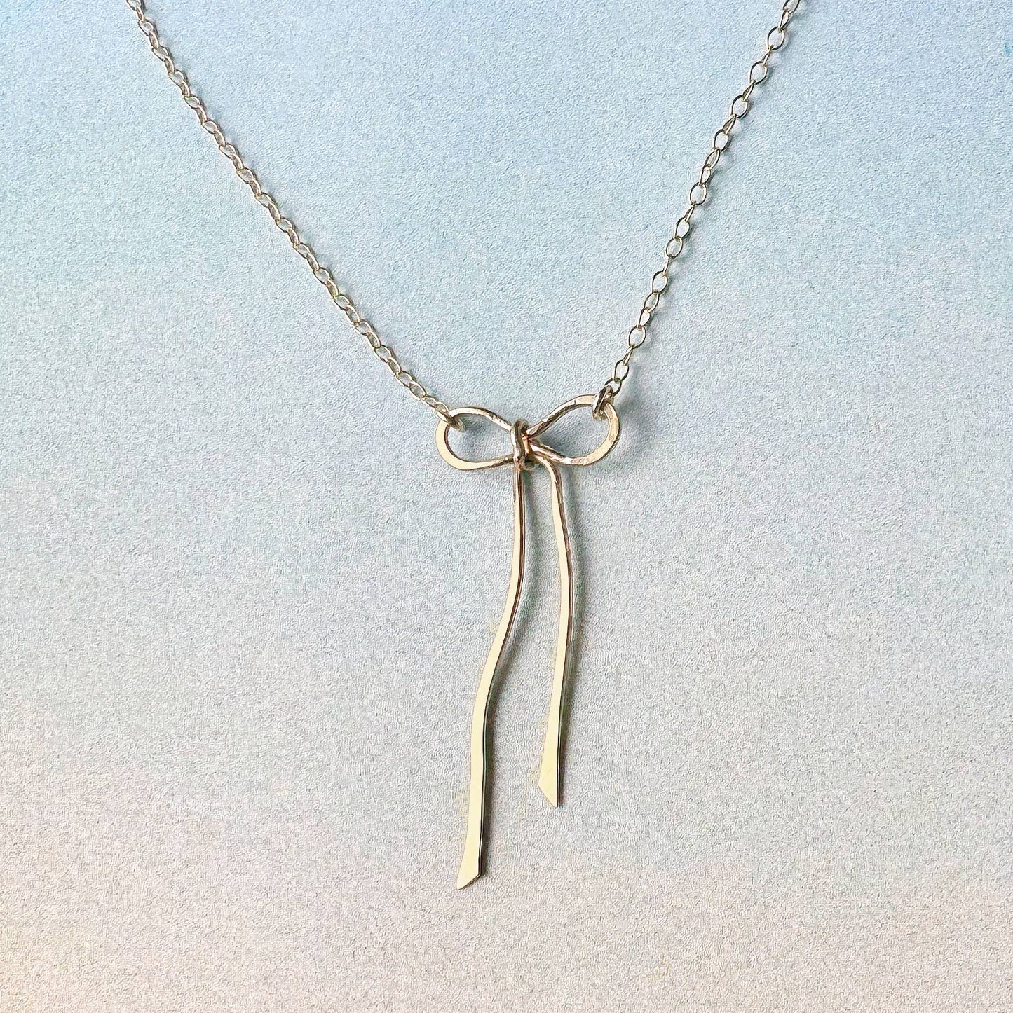 Wire Coquette Bow Dainty Necklace