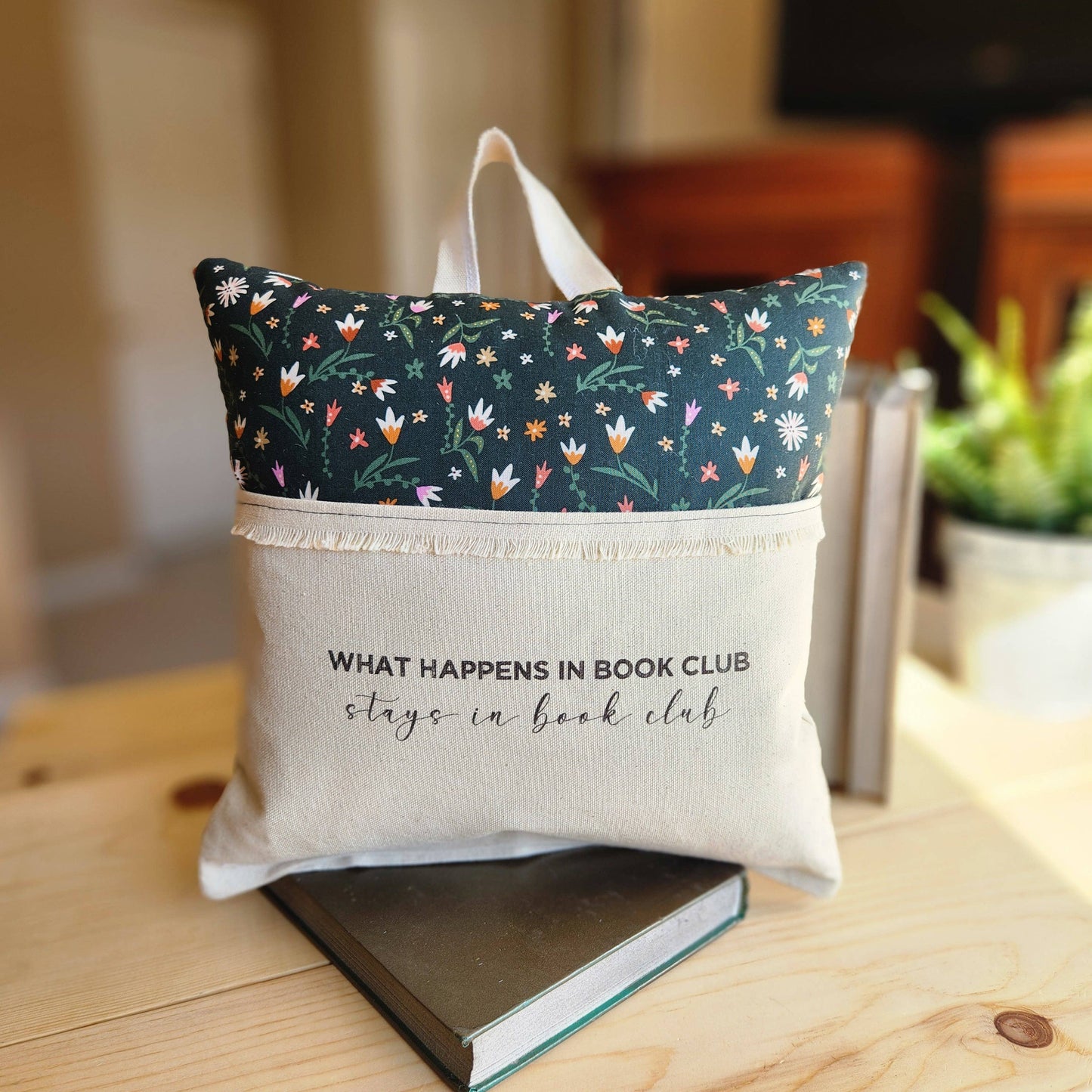 What Happens at Book Club Reading Pillow