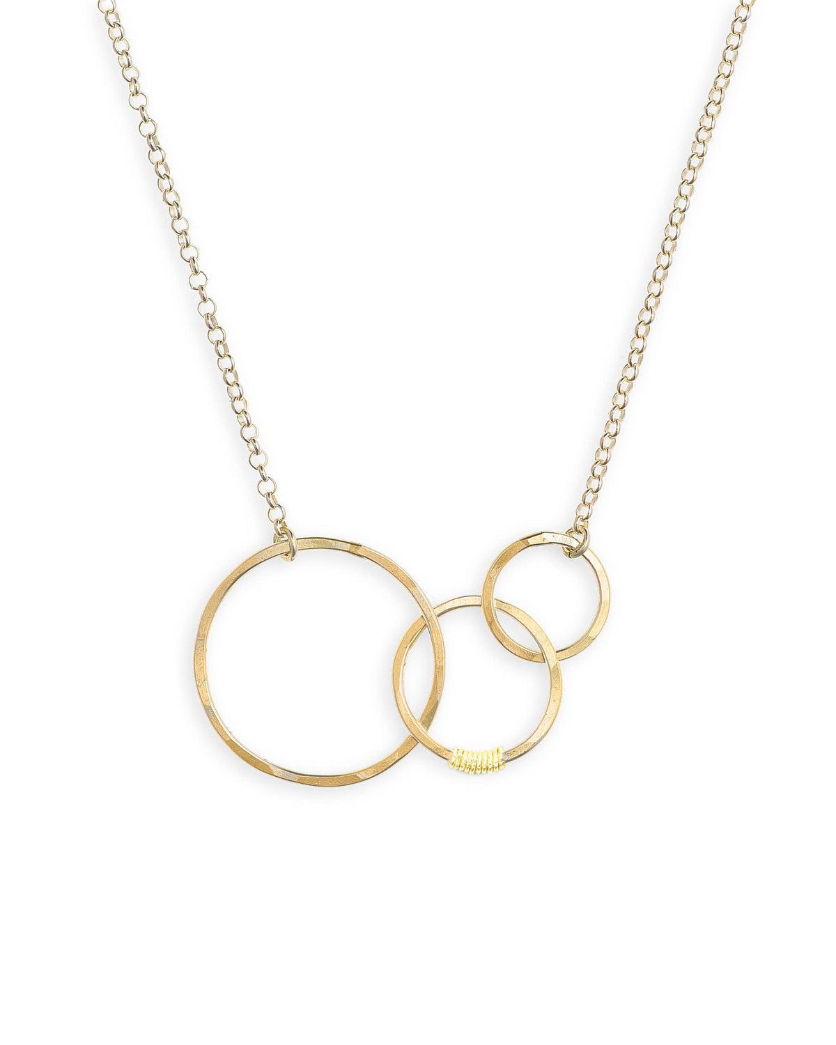 Many Moons Three Linked Circles Sterling Silver