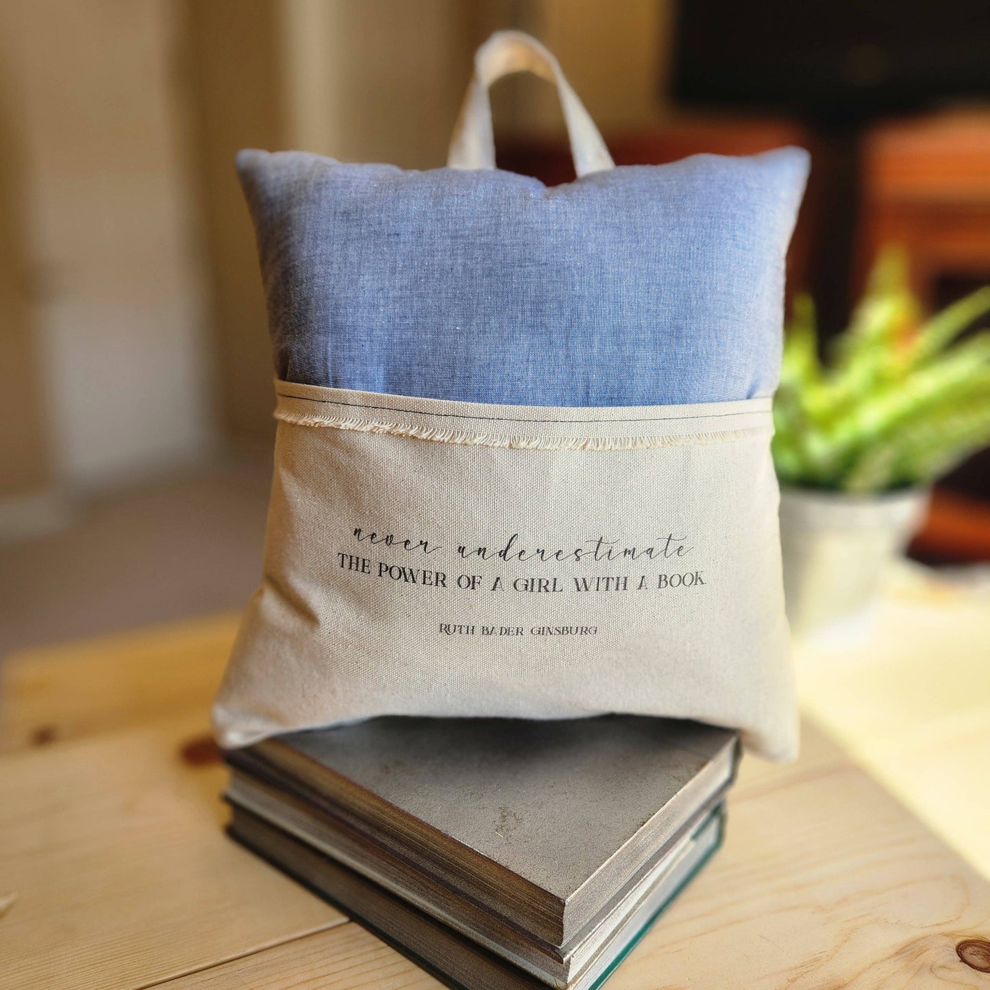 Never Underestimate the Power of a Girl with a Book Reading Pillow