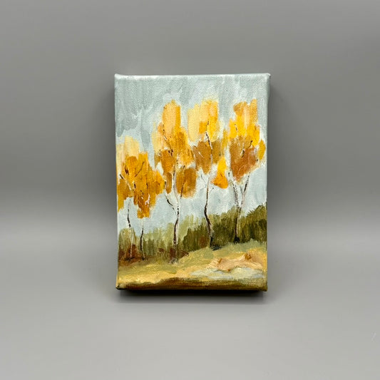 Yellow Trees 6x8 canvas