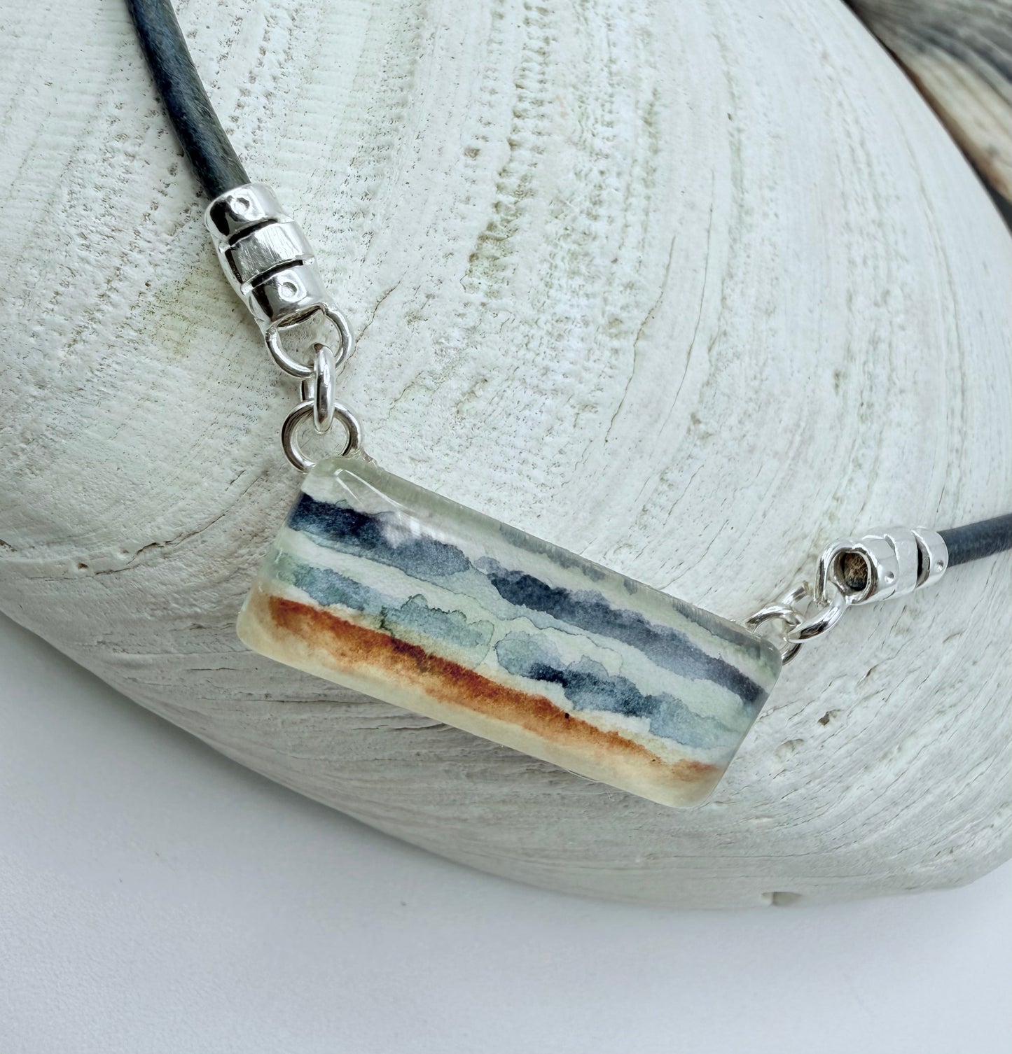 Small Rectangle Watercolor Necklace