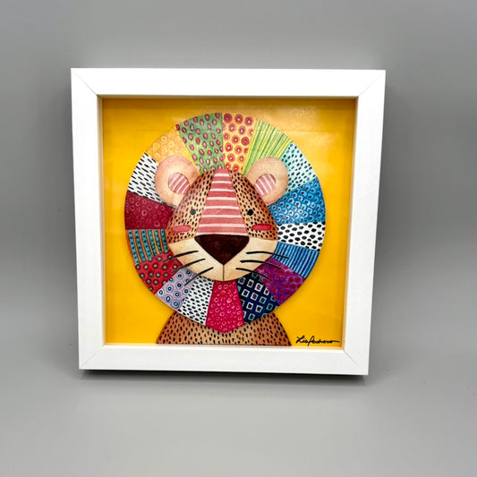 Lion Mixed Media Print/framed