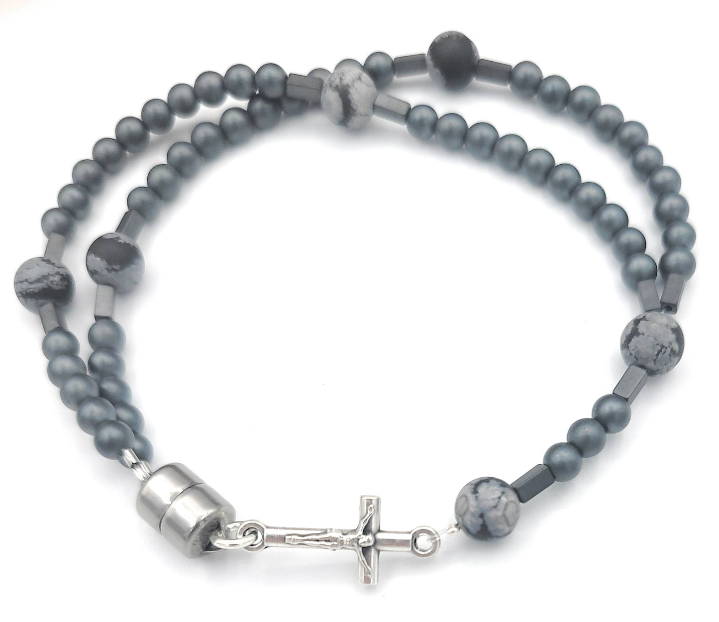Men's Wrist Rosary Matte Hematite