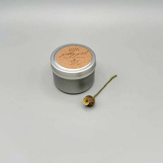 4oz Soy Candle Tin (Scent: Ocean Breeze)