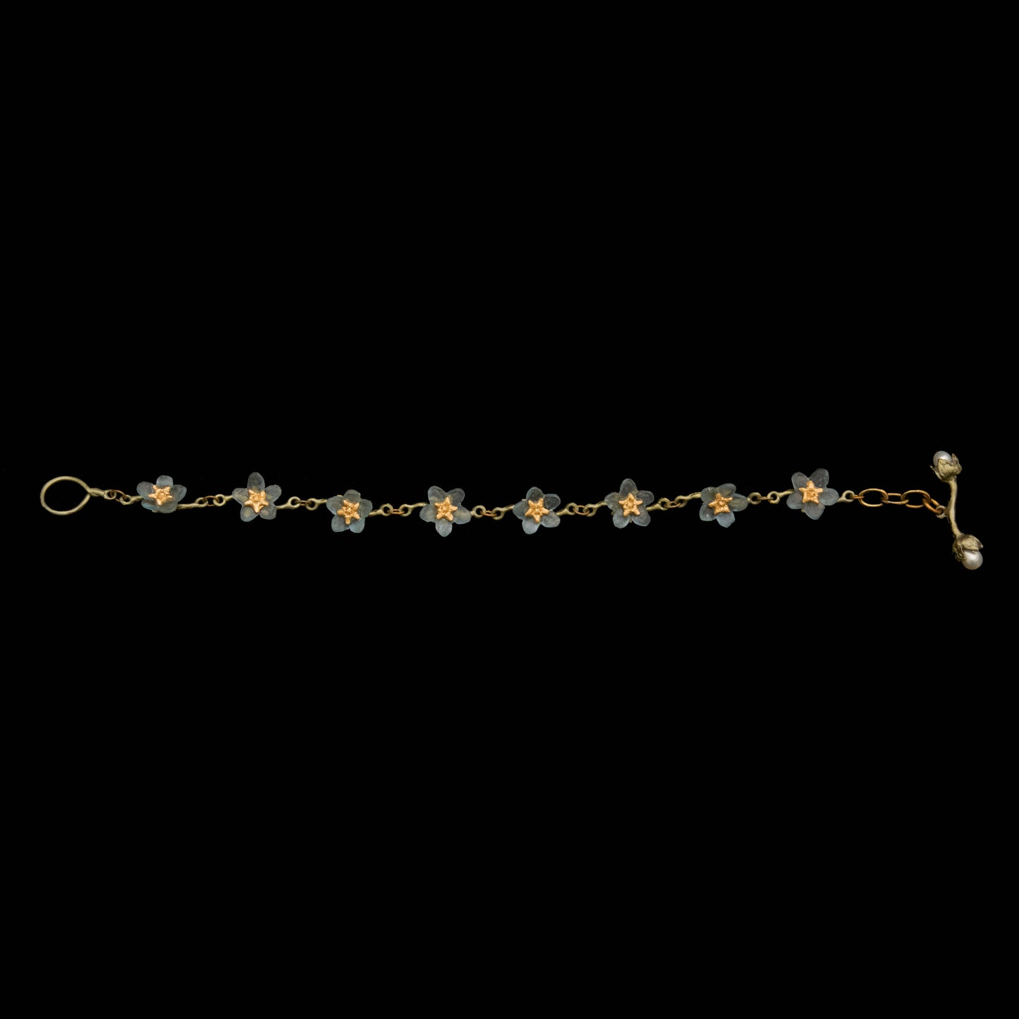 Forget Me Not Brass Bracelet