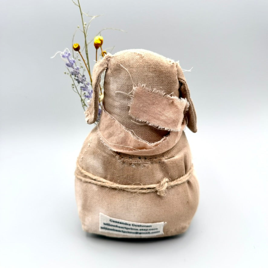 Fabric rabbit with florals
