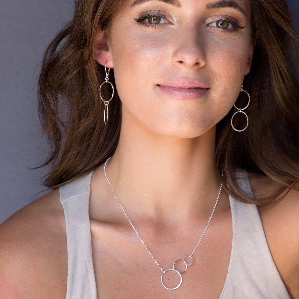 Many Moons Three Linked Circles Sterling Silver