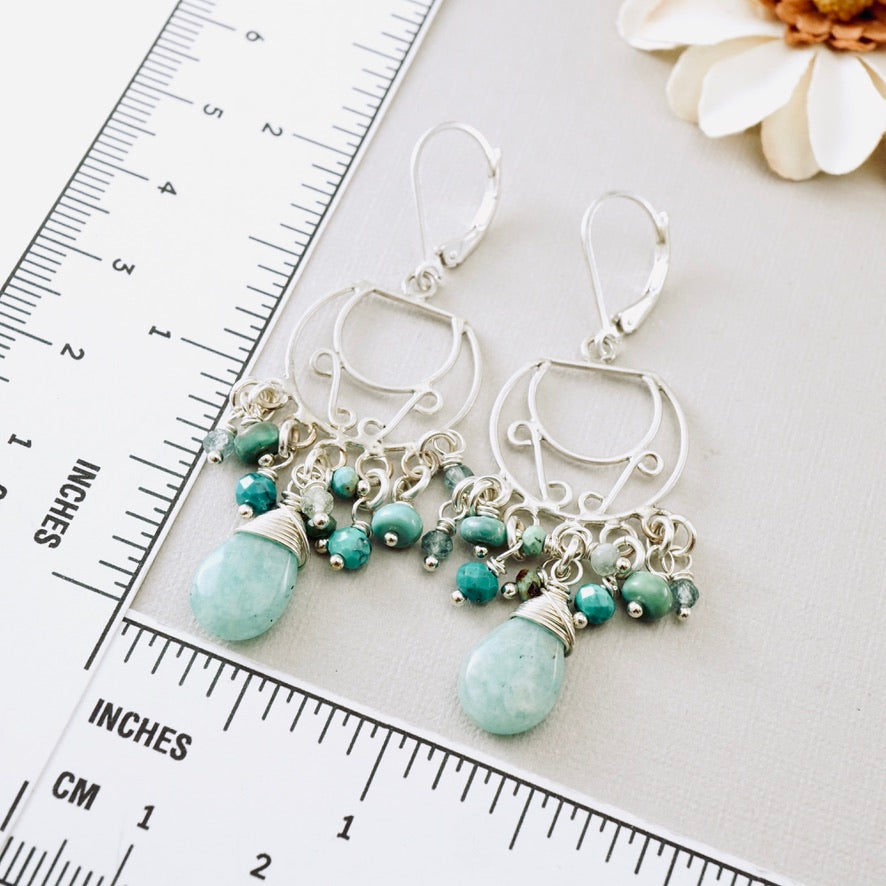 Amazonite Cocktail Chandelier Earrings (SS)