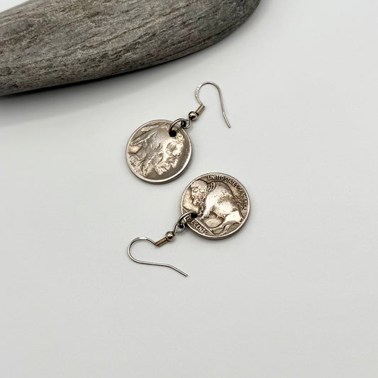 Buffalo nickel earrings