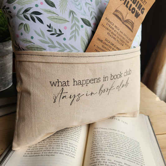 'What Happens at Book Club'  Reading Pillow