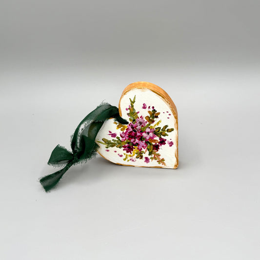 Magenta Floral Mini Heart