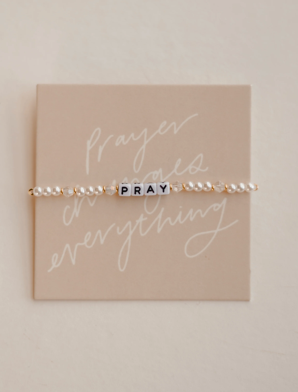 'Pray' Beaded Swarovski Bracelet