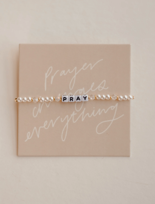 'Pray' Beaded Swarovski Bracelet