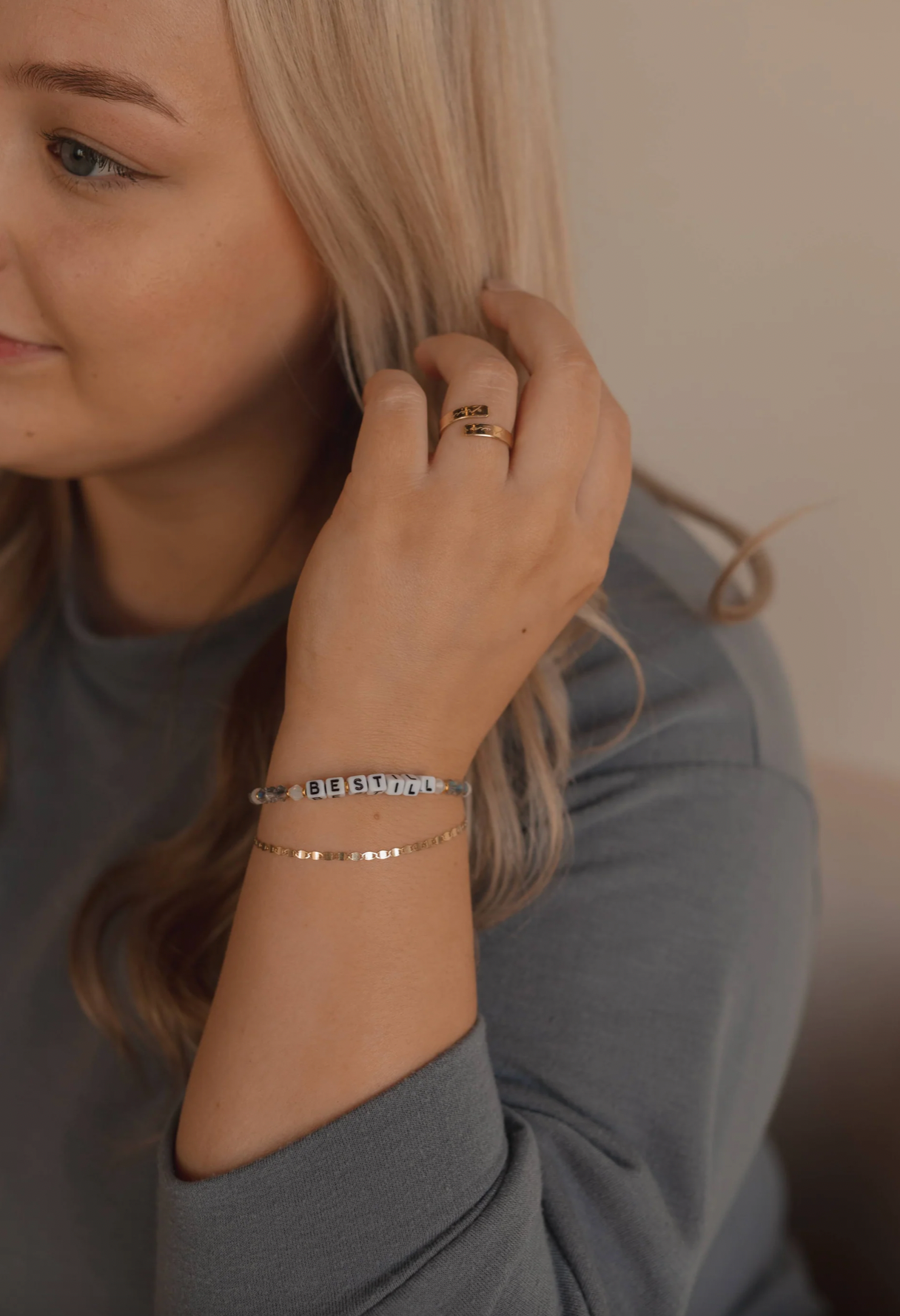 'Be Still' Beaded Swarovski Bracelet