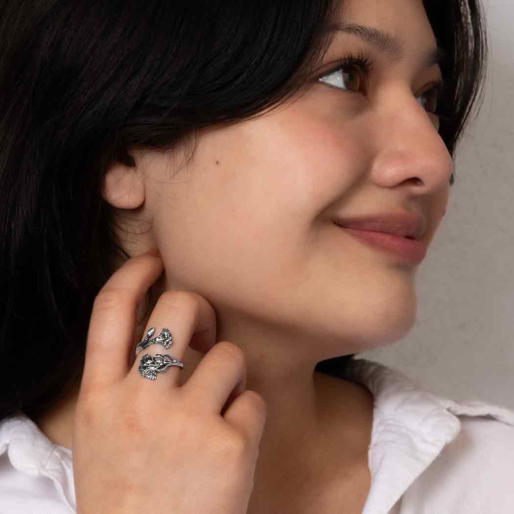 Adjustable Birth Flower Rings: Bronze / April - Daisy
