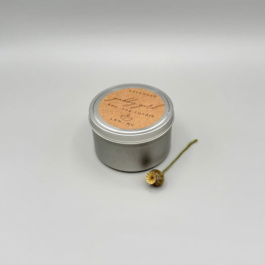 8oz Soy Candle Tin (Scent: Lavender)