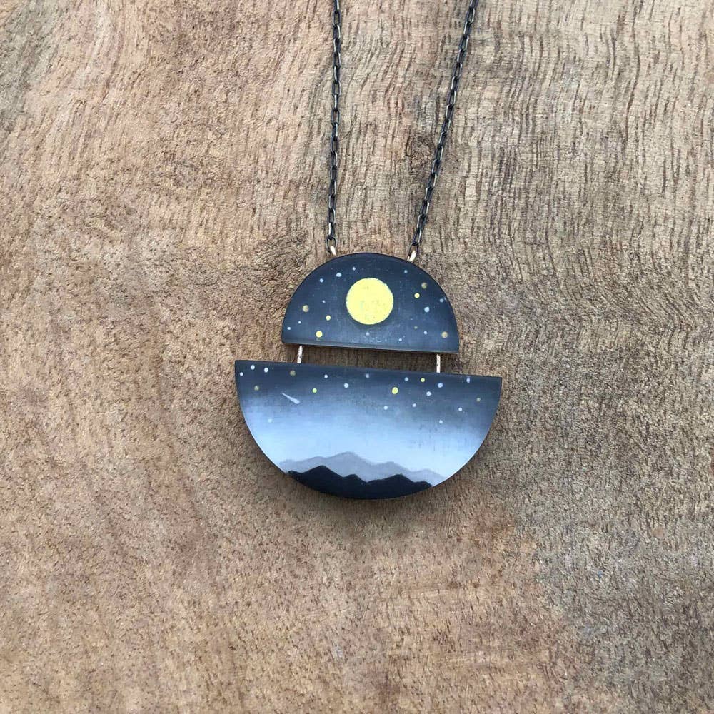 Full Gold  - Hand Painted Resin Necklace