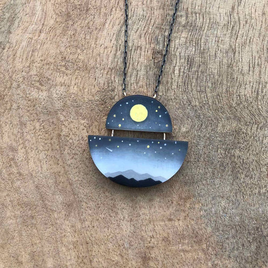 Full Gold  - Hand Painted Resin Necklace
