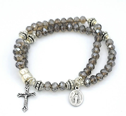 Smoke Crystal Wrist Rosary