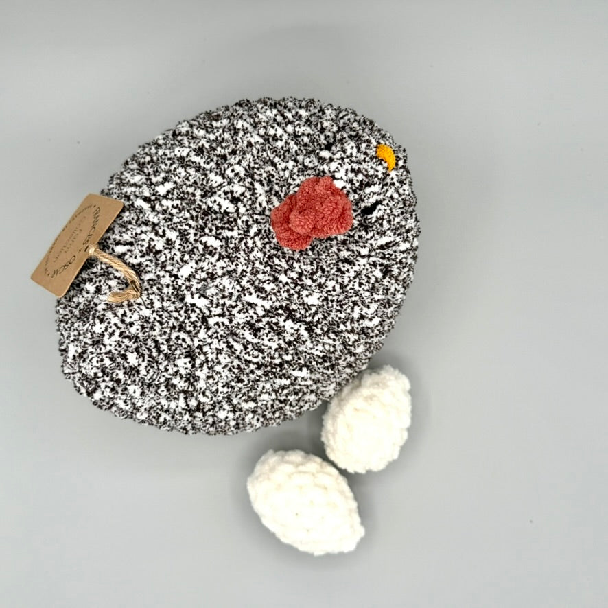 Large Crochet Chicken with Eggs