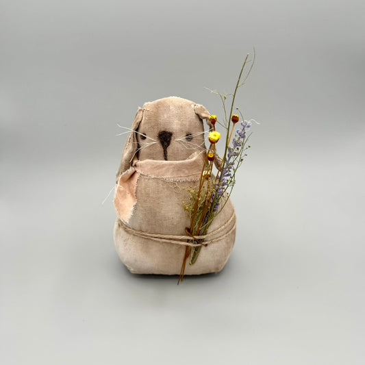 Fabric rabbit with florals