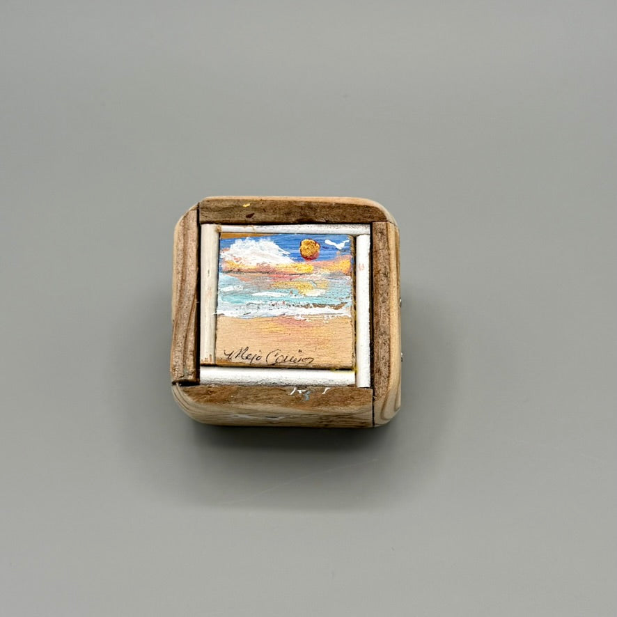 Mini Beach Painting on Wood Frame