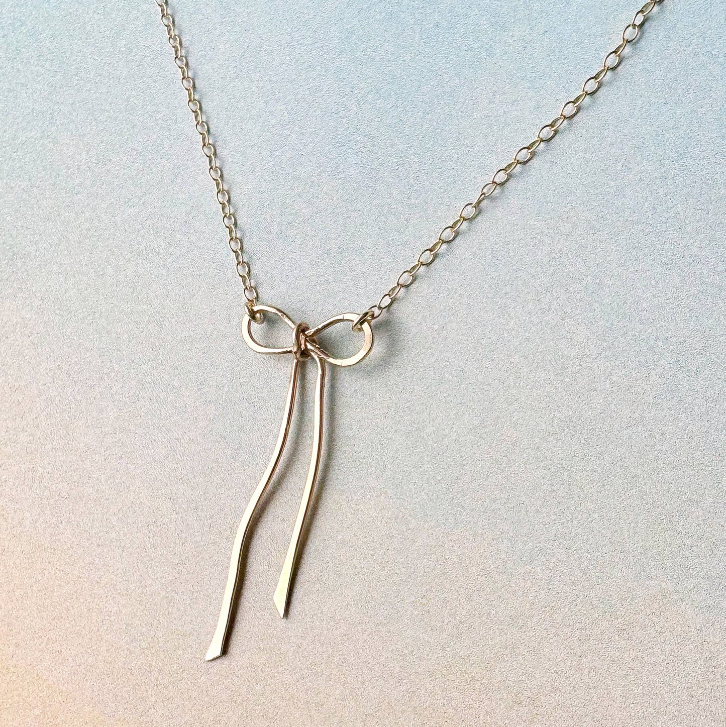 Wire Coquette Bow Dainty Necklace