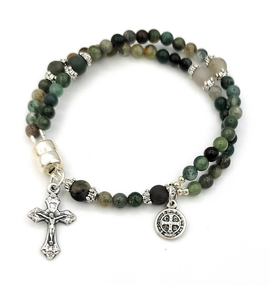 Fancy Agate Natural Stone Wrist Rosary