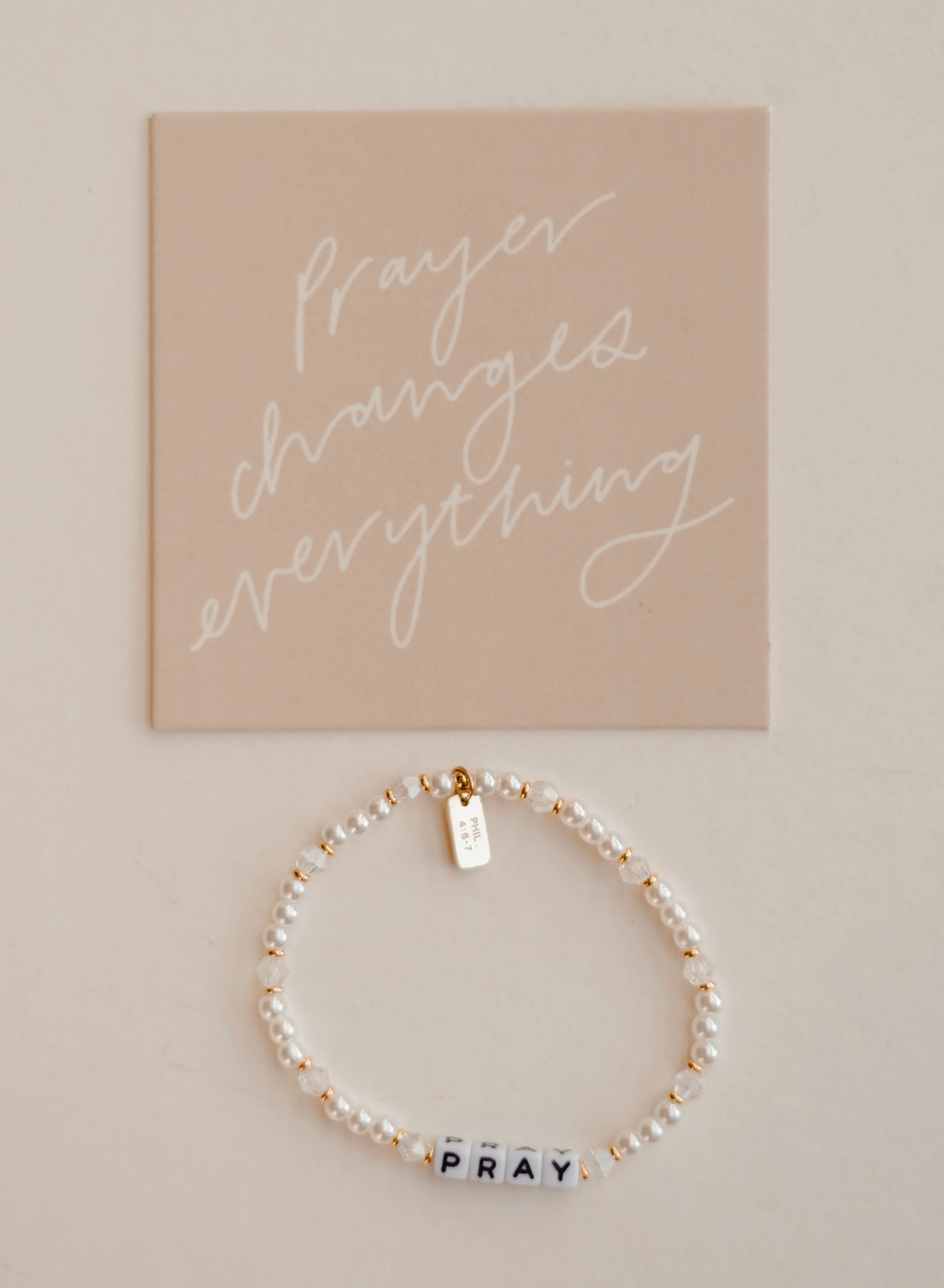 'Pray' Beaded Swarovski Bracelet