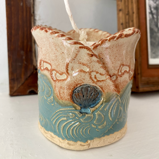 Footprints in the Sand Candle