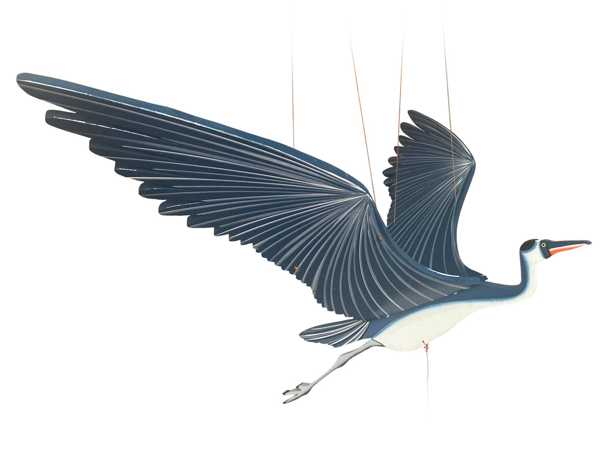 Blue Heron Flying Bird Mobile