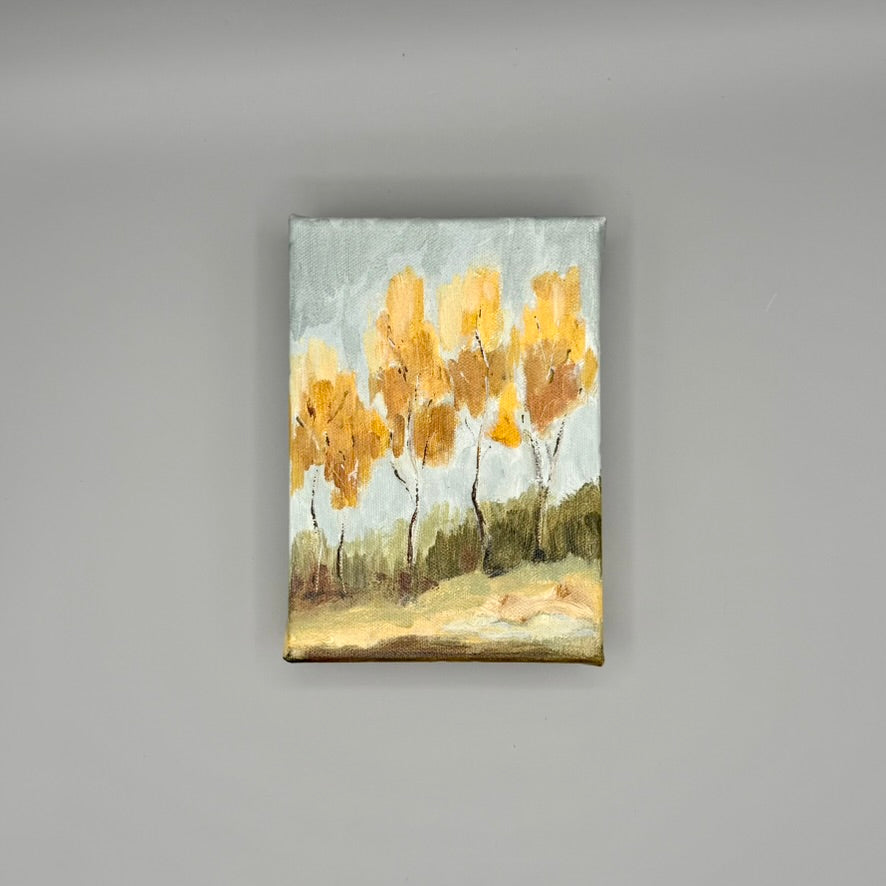 Yellow Trees 6x8 canvas