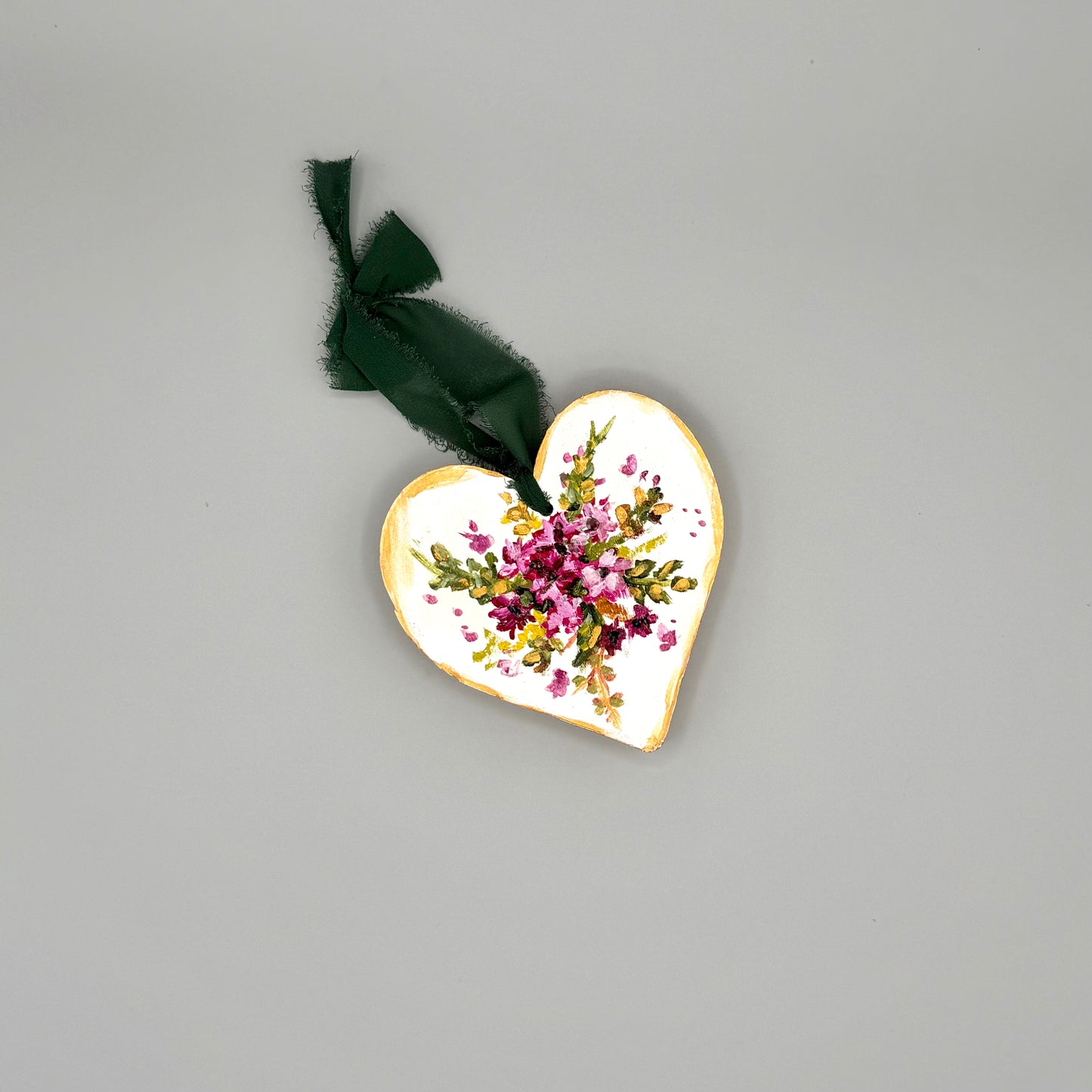 Magenta Floral Mini Heart