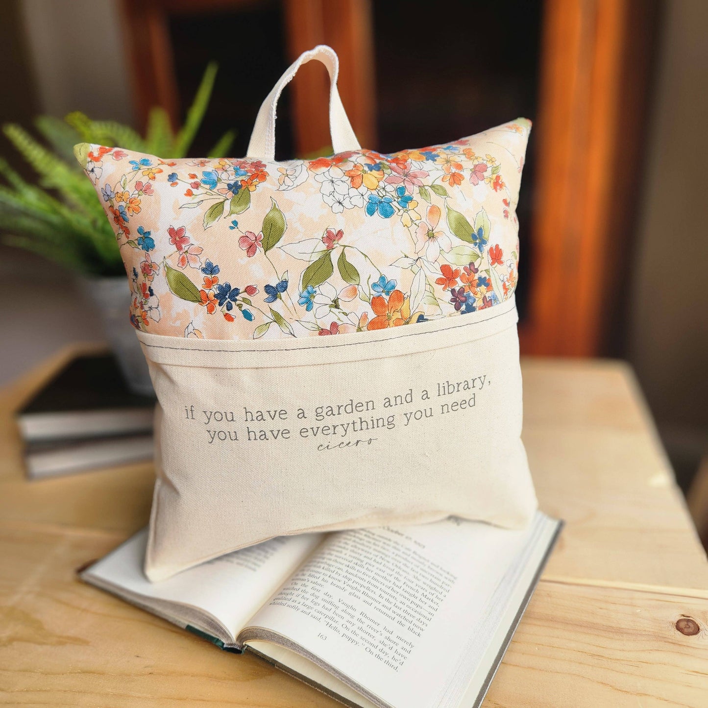 Garden Quote Reading Pillow