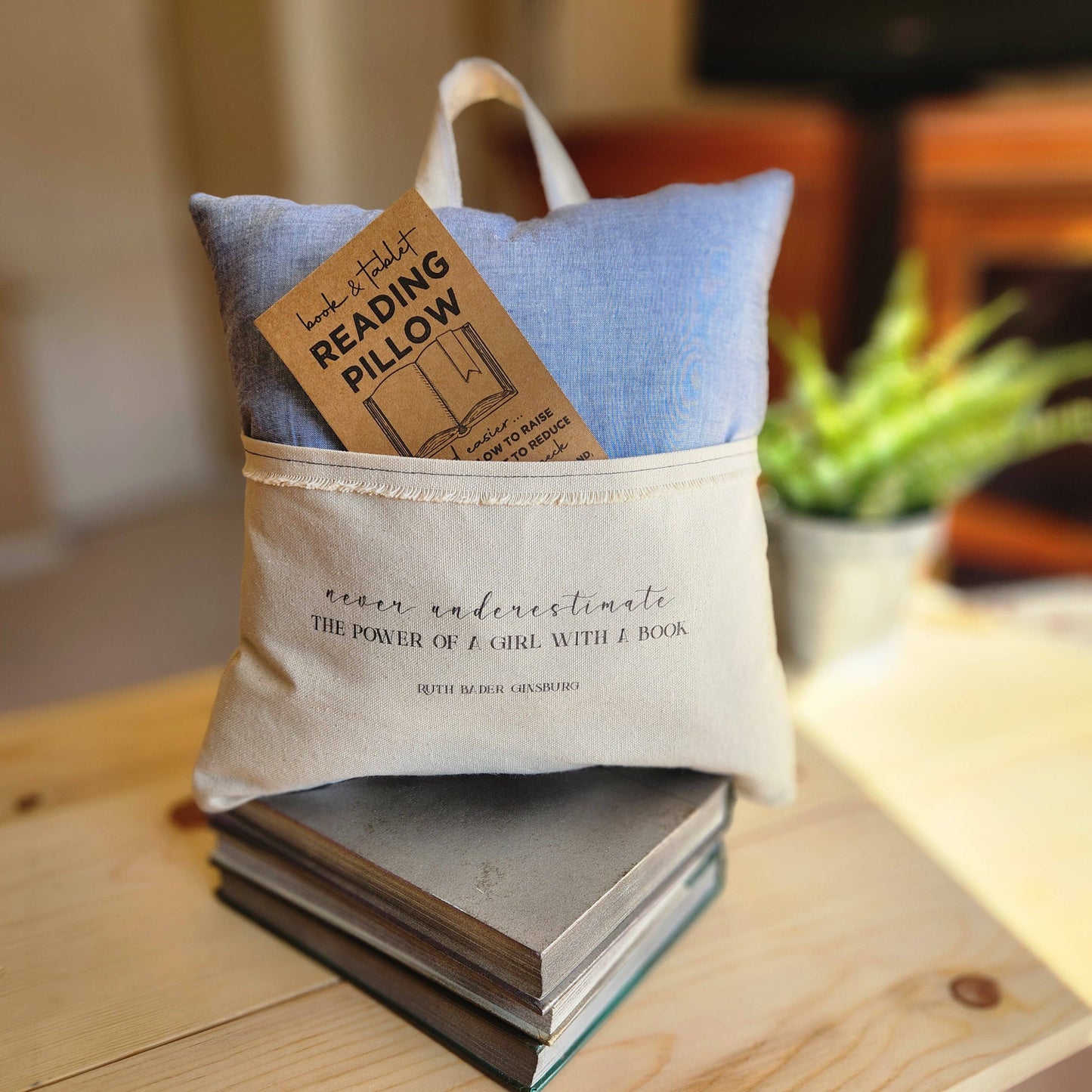 Never Underestimate the Power of a Girl with a Book Reading Pillow