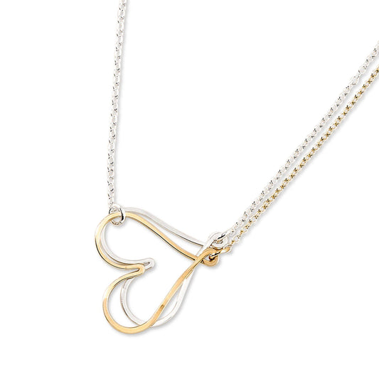Stacked Hearts Necklace - Gold filled and Sterling Silver