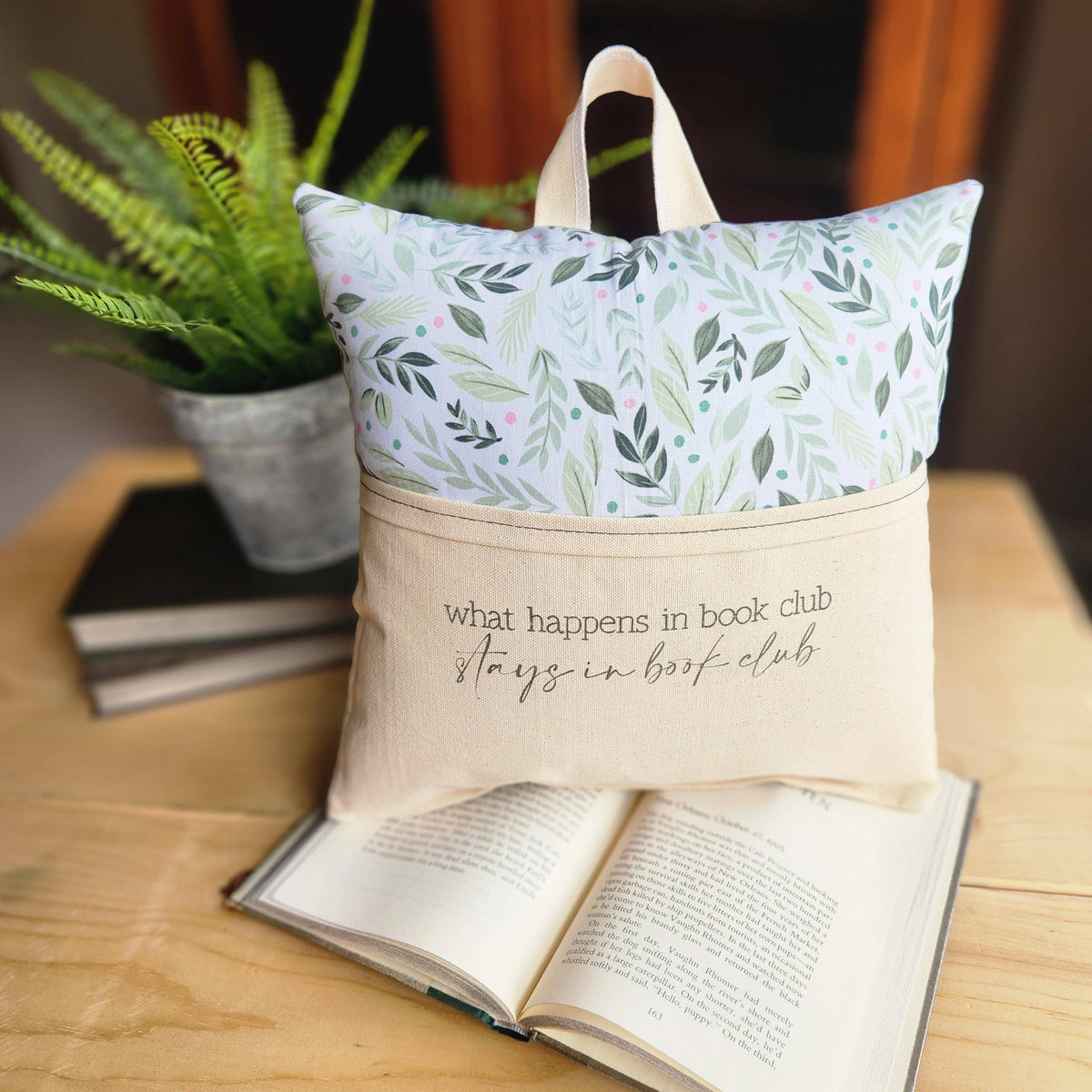 'What Happens at Book Club'  Reading Pillow
