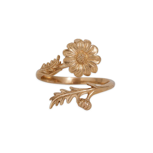 Adjustable Birth Flower Rings: Bronze / April - Daisy